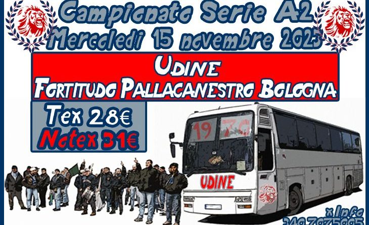 Prossima Trasferta: Udine – Mercoledì 15 Novembre ore 20.30